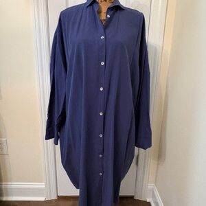Papinelle Navy Blue Button-Up night shirt/gown/ loungewear